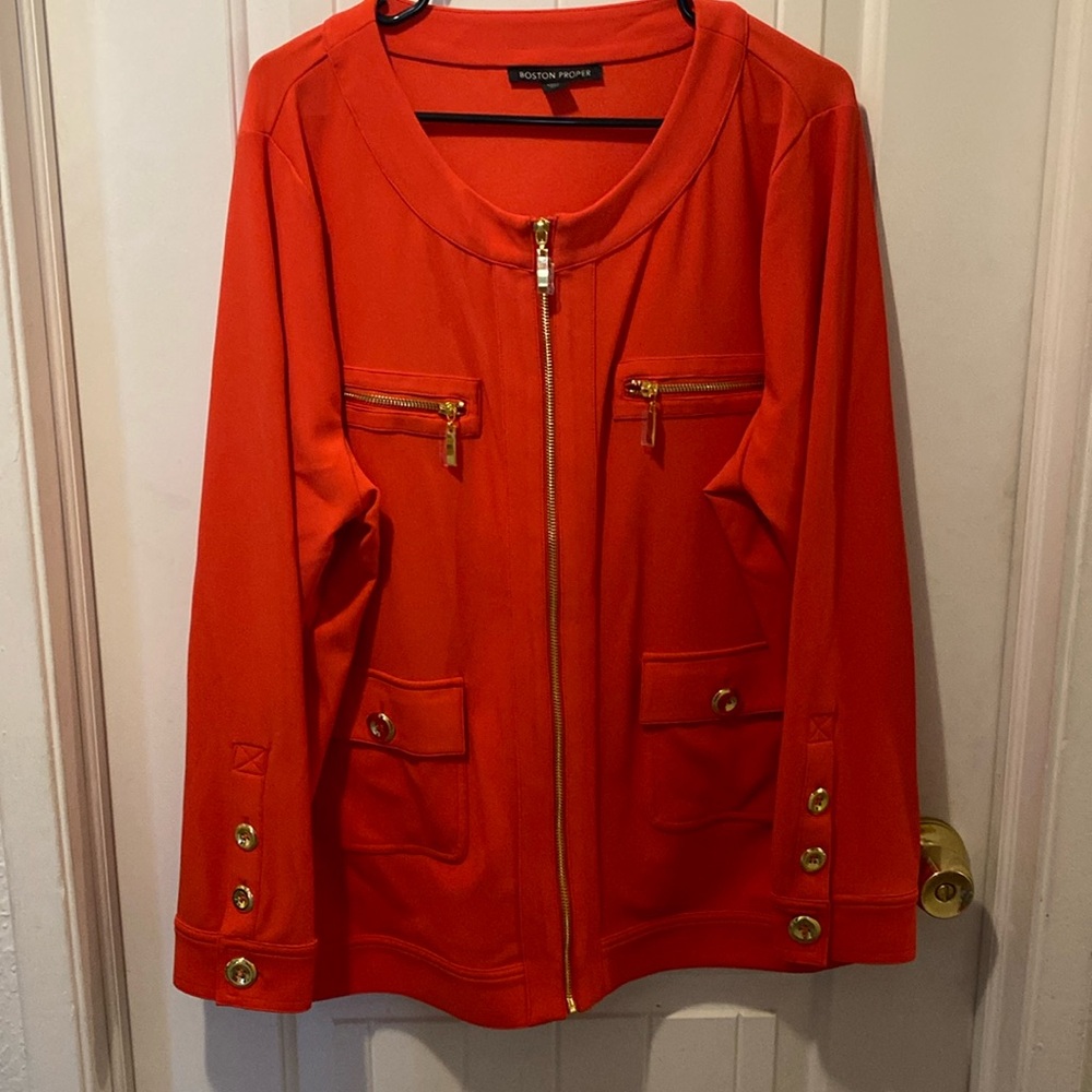 NEW Boston Proper Beyond Travel orange jacket.
